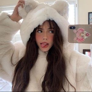 Club Exx Cropped Fluffy Bear Necessities Hoodie